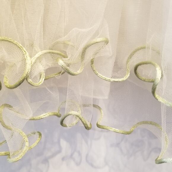 Y.K.I Ivory Tuille Dress & Matching Hat Short Sleeve Pullover Girl Sz M 9 Months - Picture 10 of 14